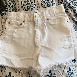 BDG white high waisted shorts